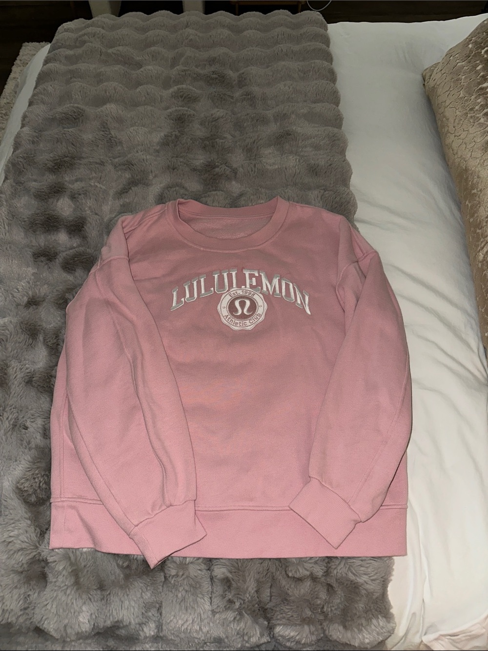 lululemon athletica Pink Logo Crew Sweatshirt